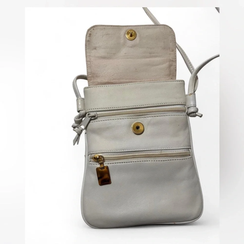 Giani Bernini genuine leather crossbody cream purse vintage - Picture 3 of 8